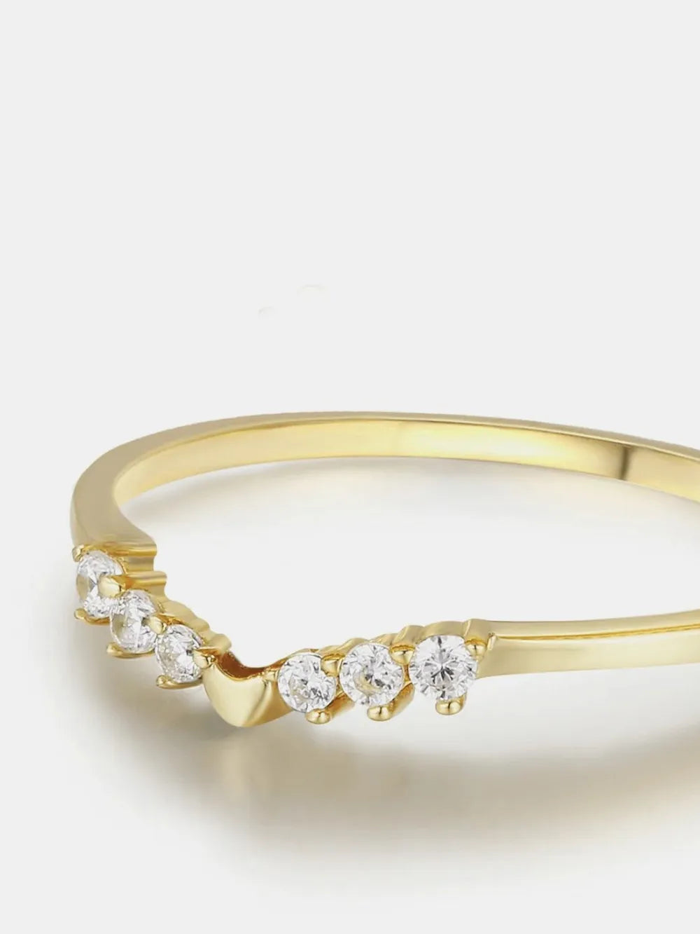 Sterling Silver Inland Zircon Ring in Gold - women's ring