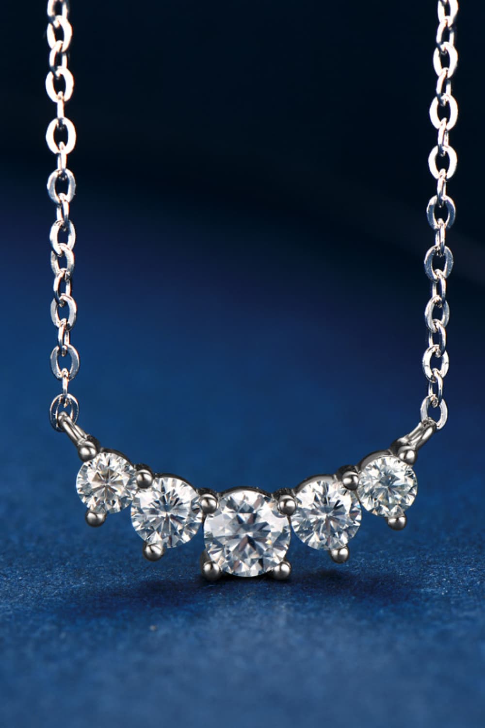 Moissanite Pendant Necklace - alternate necklace view
