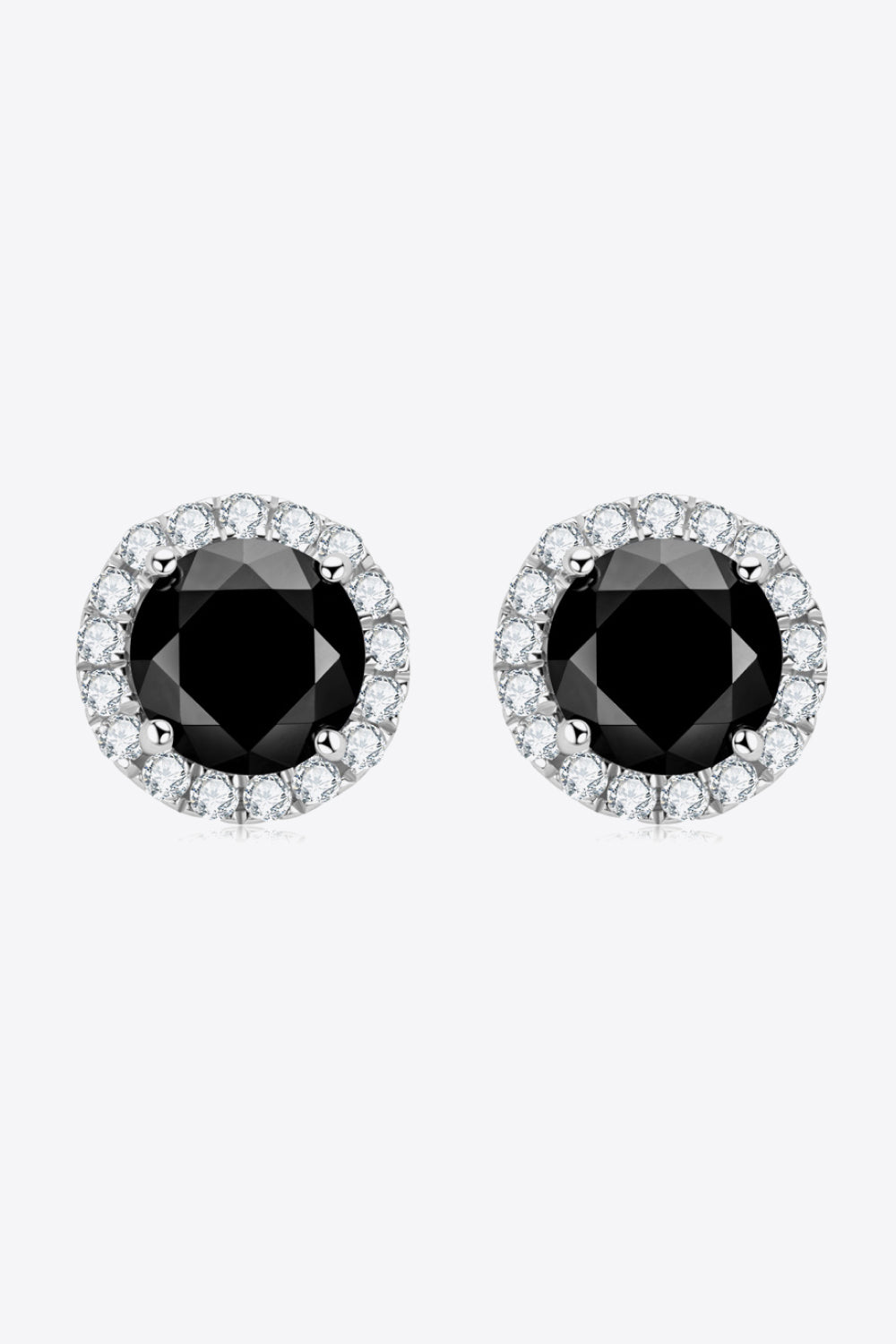 Two-Tone 4-Prong Moissanite Stud Earrings in Black - women's stud earrings