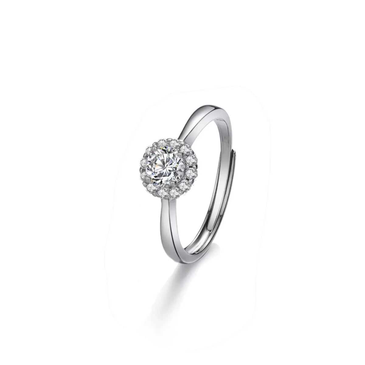 1 Carat Moissanite Sterling Silver Ring - alternate ring view