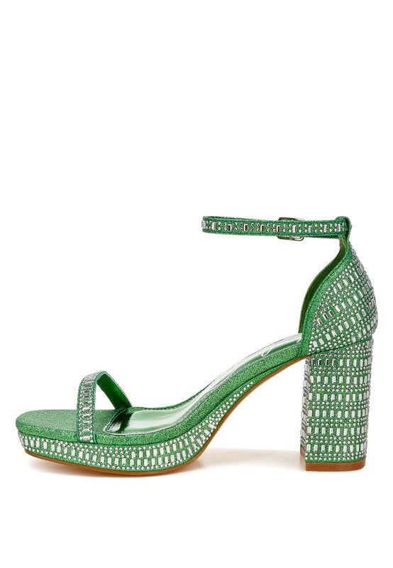 Rhinestones Ankle Strap Sandals