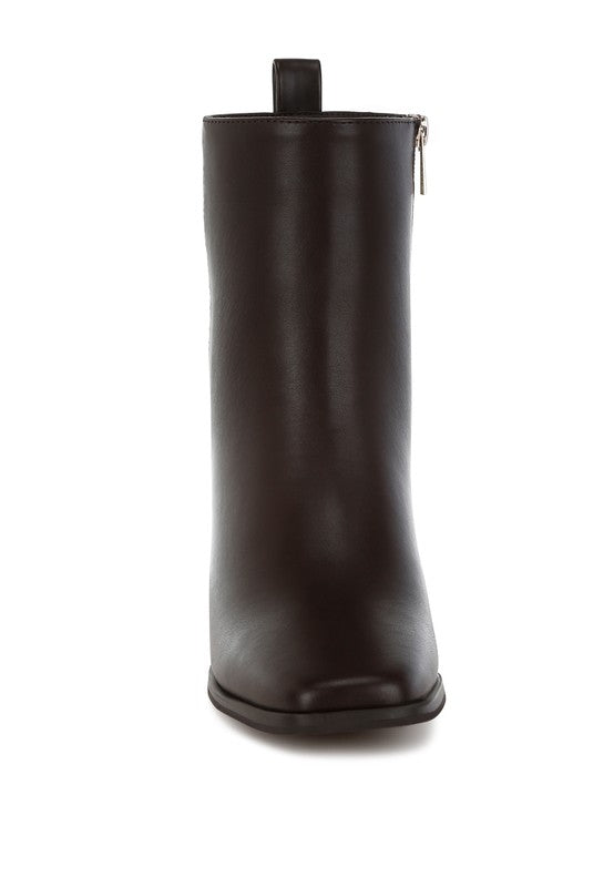 Square Toe Faux Leather Boots