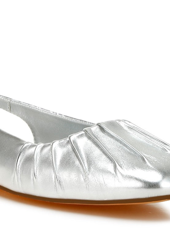 Metallic Flat Slingbacks