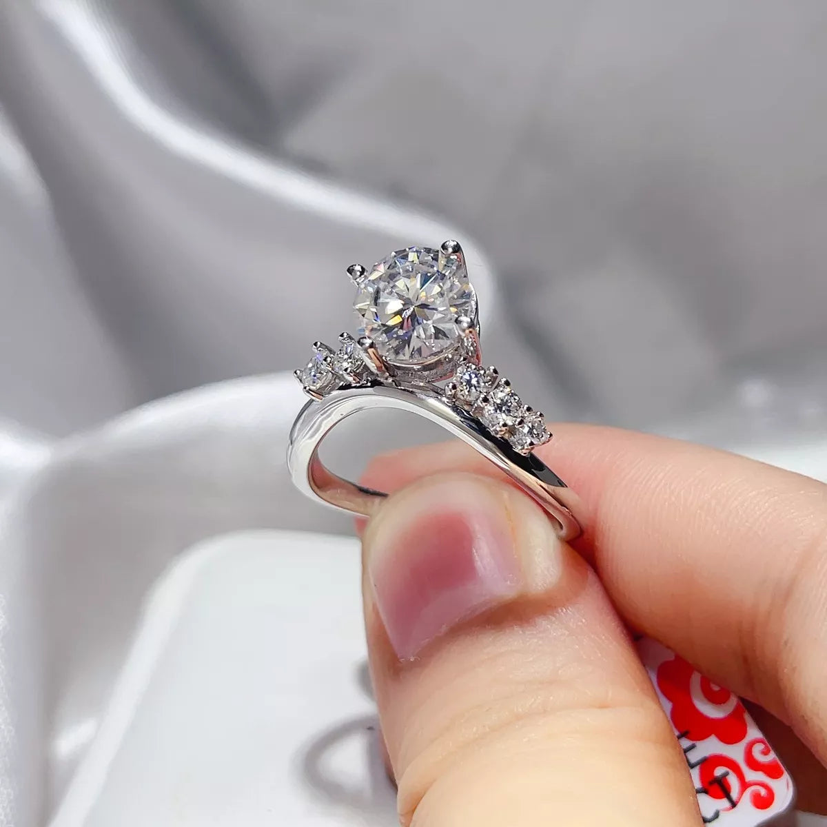 2 Carat Sterling Silver Moissanite Ring in Silver - women's ring