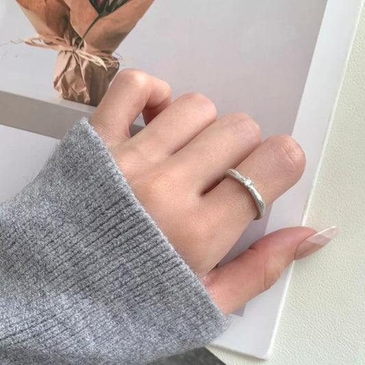 Sterling Silver Zircon Ring - alternate ring view