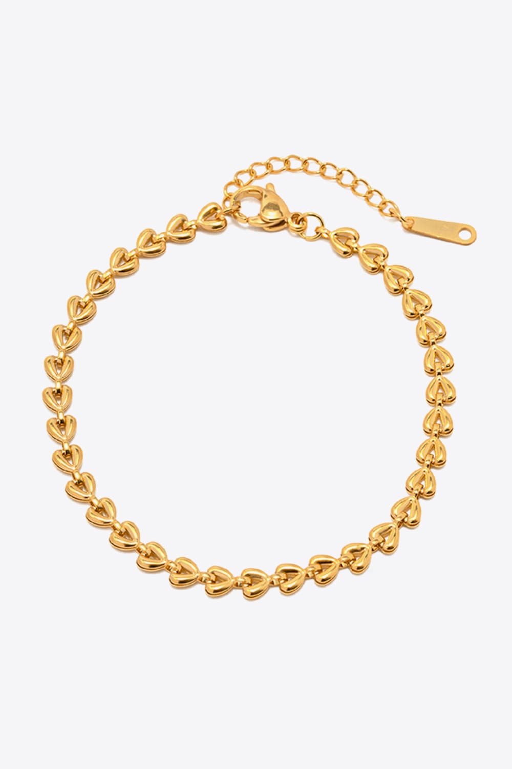 Heart Chain Lobster Clasp Bracelet in Gold - women's chain bracelet