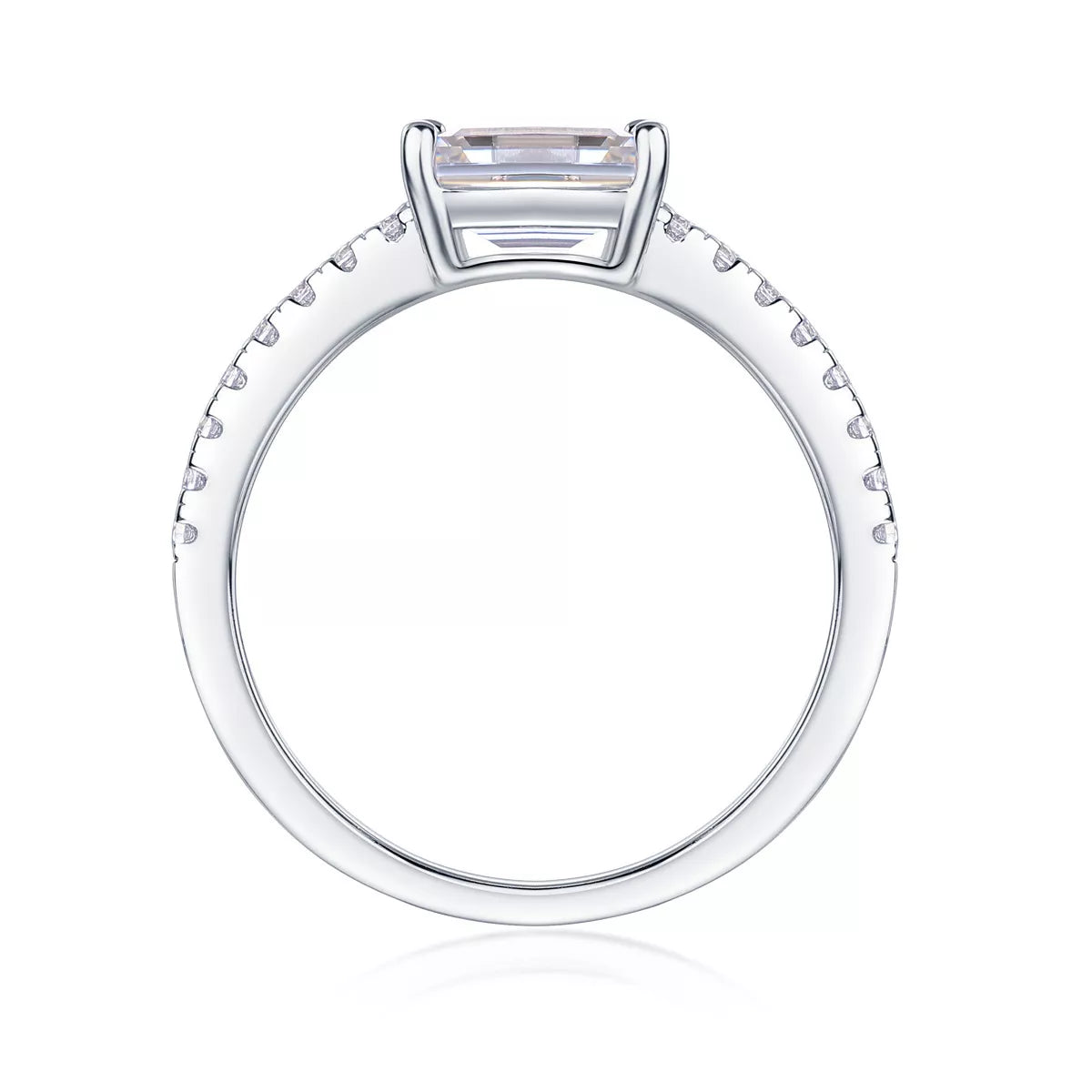 1 Carat Sterling Silver Moissanite Geometric Ring - alternate ring view