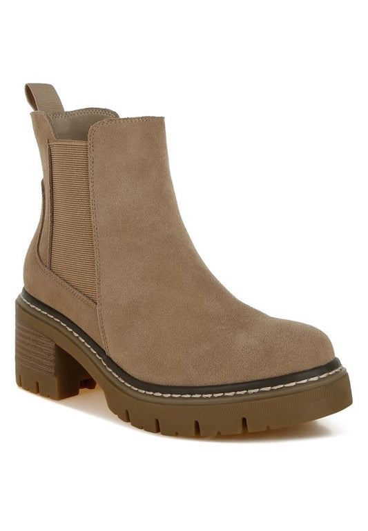 Suede Chunky Chelsea Boots