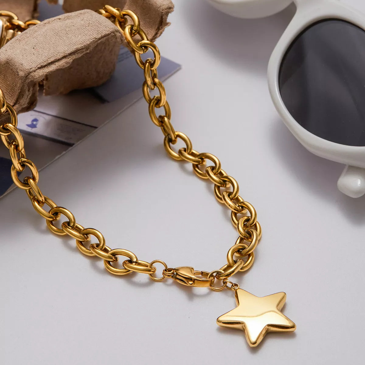 18K Gold-Plated Star Necklace - alternate necklace view