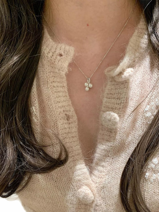 Sterling Silver Pearl Pendant Necklace - alternate necklace view