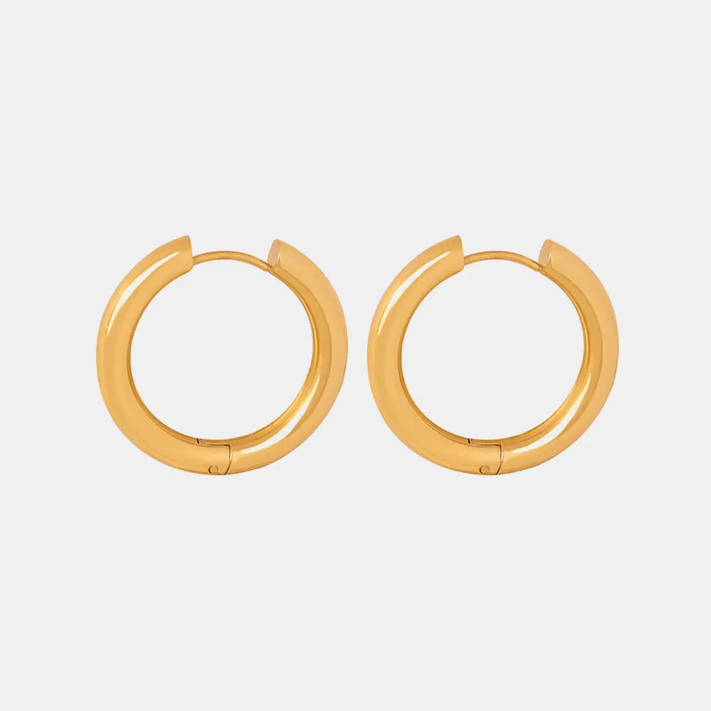 18K Gold-Plated Huggie Earrings in Silver - women's huggie earrings