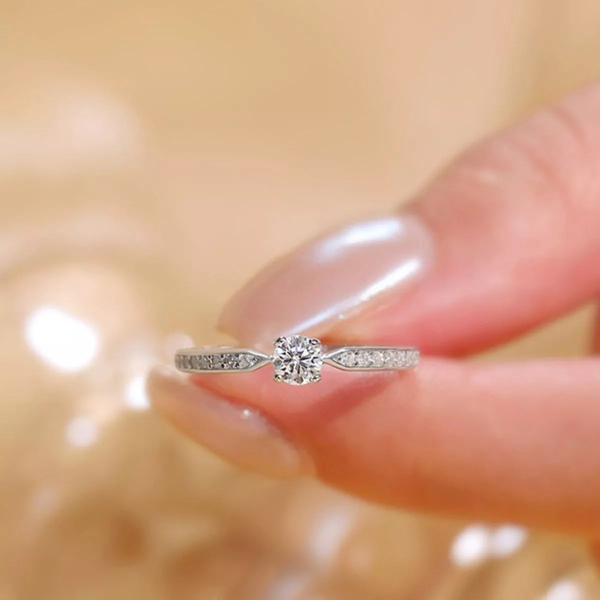 1 Carat Sterling Silver Moissanite Ring - alternate ring view