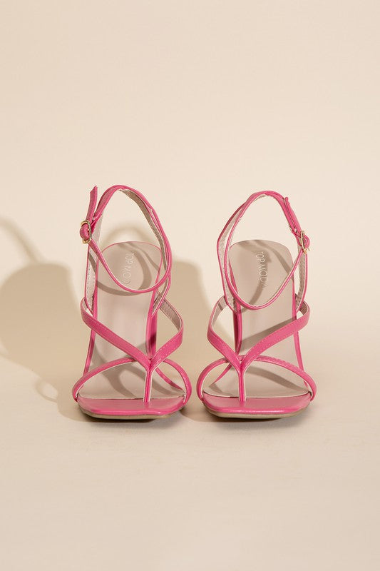 Ankle Strap Thong Block Sandals