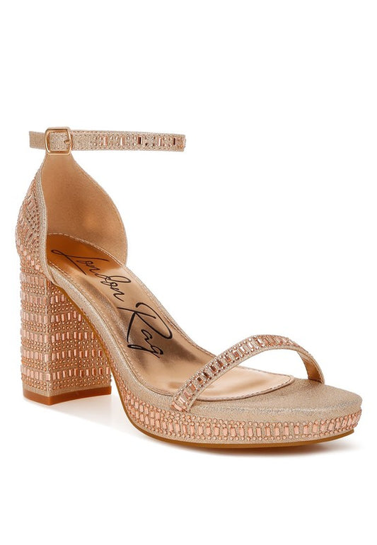 Rhinestones Ankle Strap Sandals