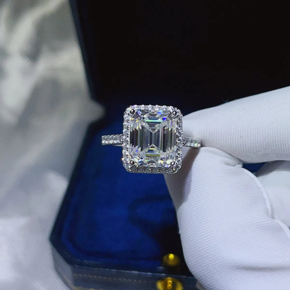 5 Carat Moissanite Sterling Silver Ring - alternate ring view