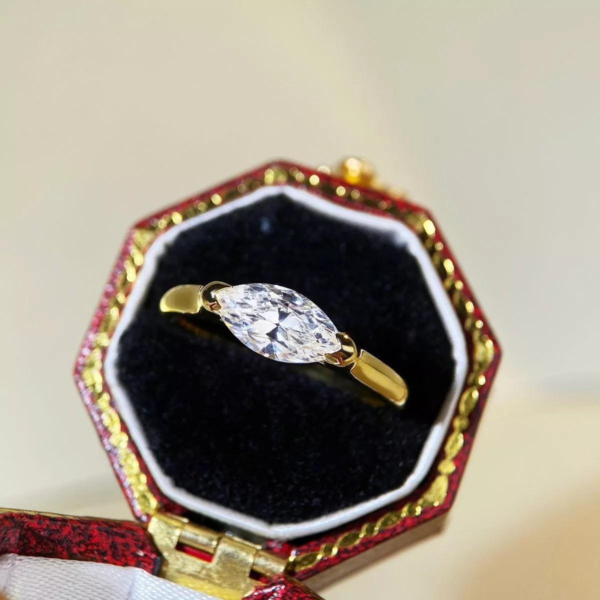 Sterling Silver Marquise-Cut Ring - alternate ring view