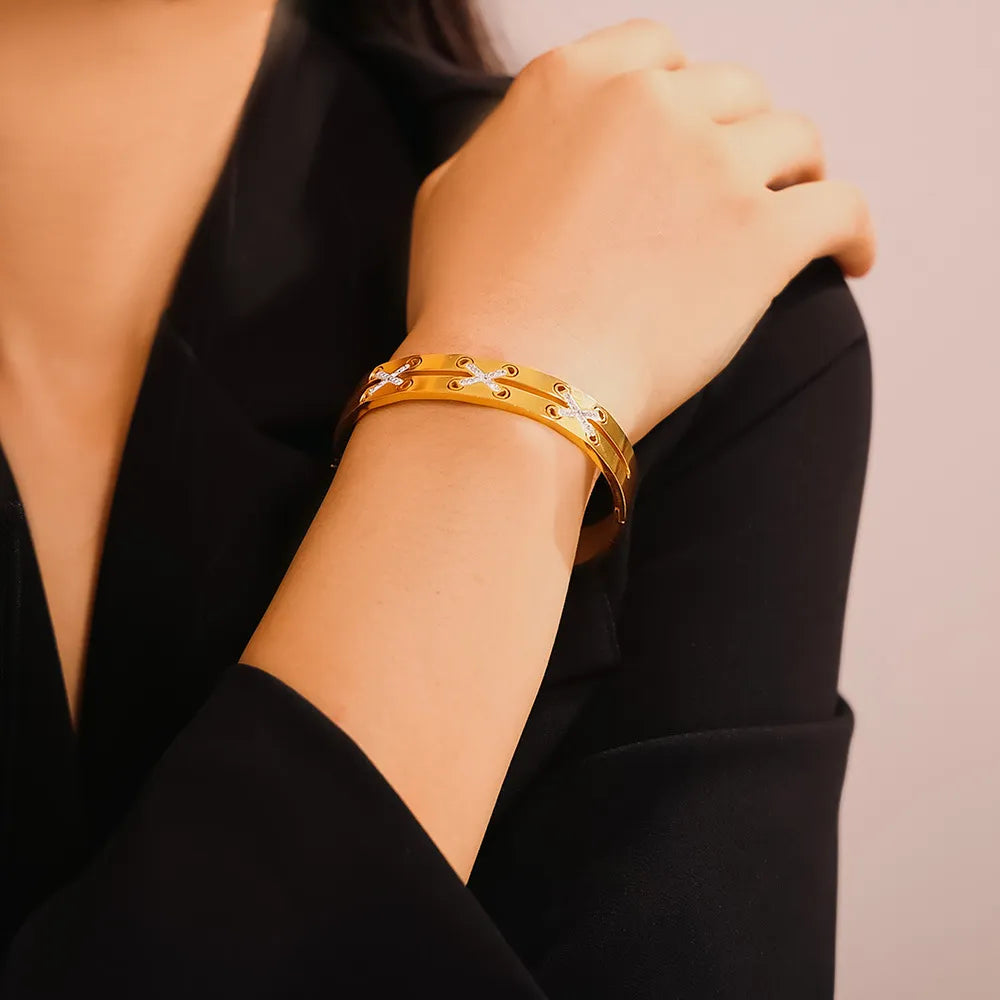 18K Gold-Plated Czech Diamond Bracelet - alternate jewelry view