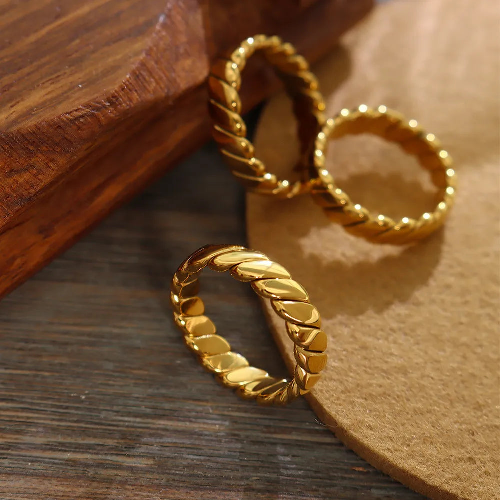Titanium Steel Gold-Plated Ring in Gold - women's ring