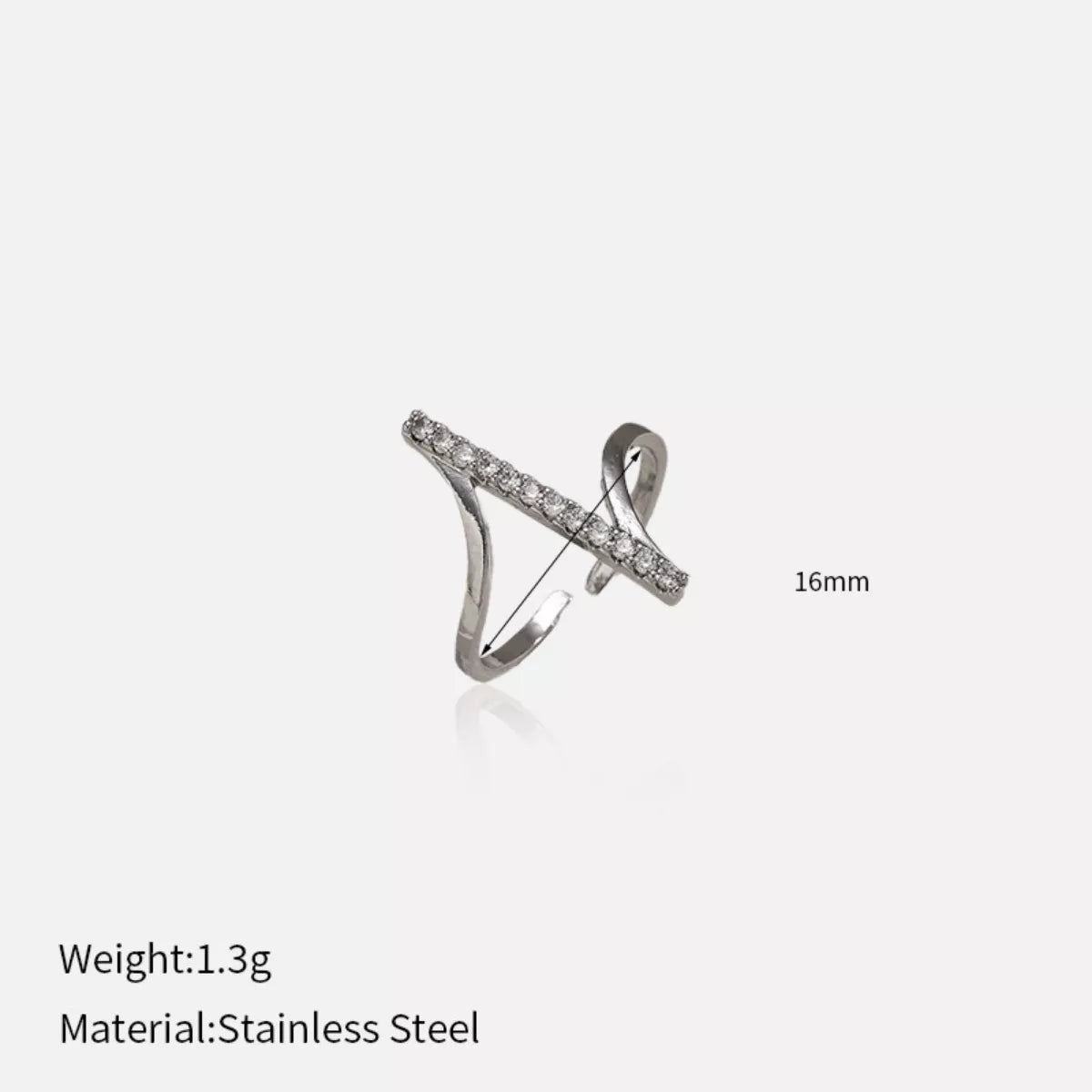 Irregular Rhinestone Ring - alternate ring view