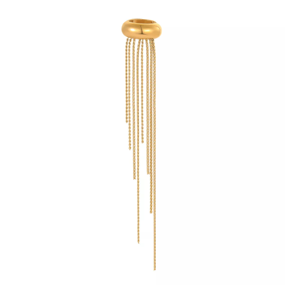18K Gold-Plated Tassel Ear Cuff Earrings - alternate earring view