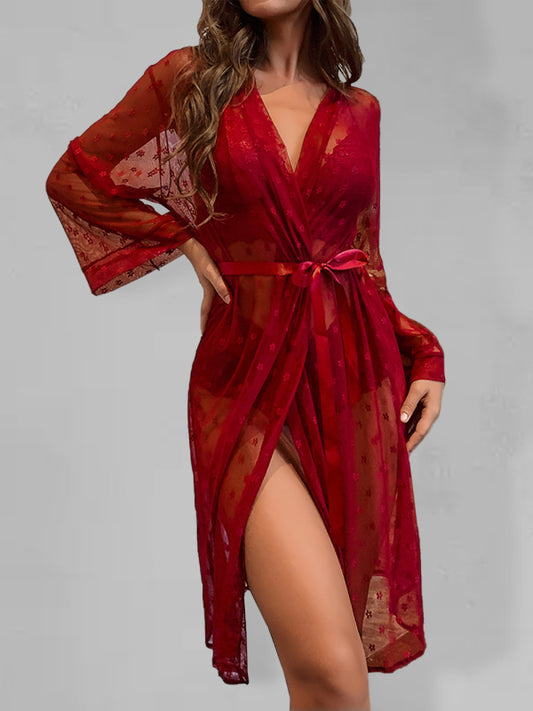 Mesh Robe Lingerie Set