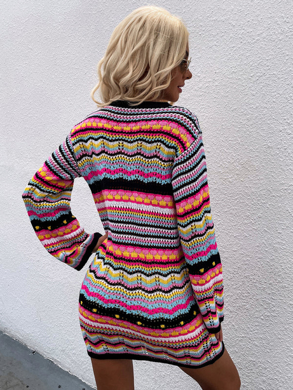 Open-Knit Sweater Dress