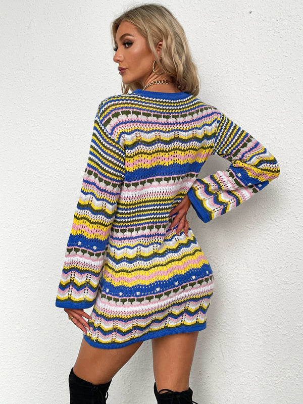 Open-Knit Sweater Dress