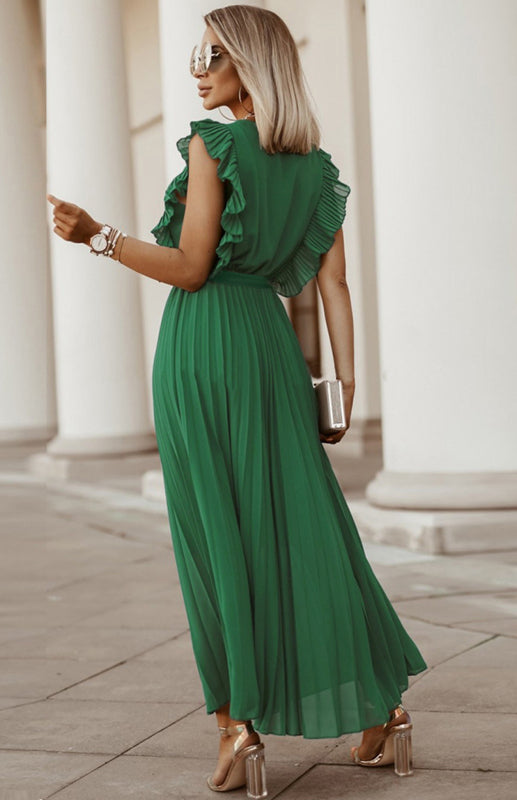 Chiffon Pleated Midi Dress