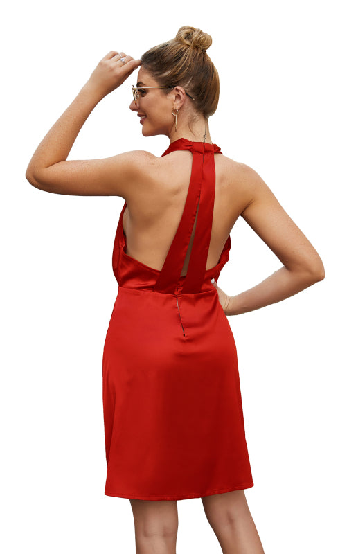 Open-Back Halter Dress