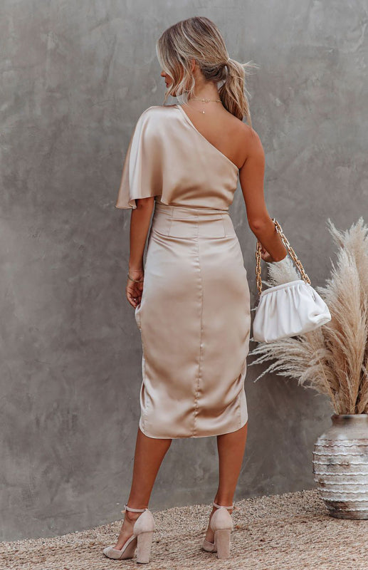 One-Shoulder Ruched Dress