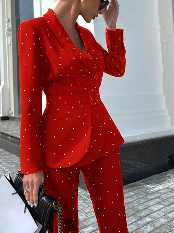 Studded Belted Pantsuit