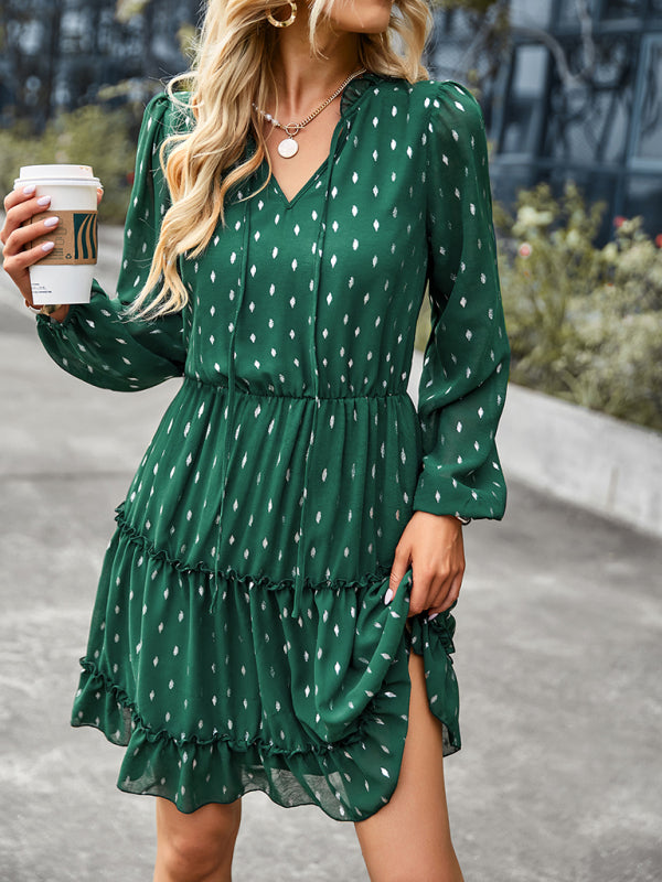 Printed Tiered Midi Dress