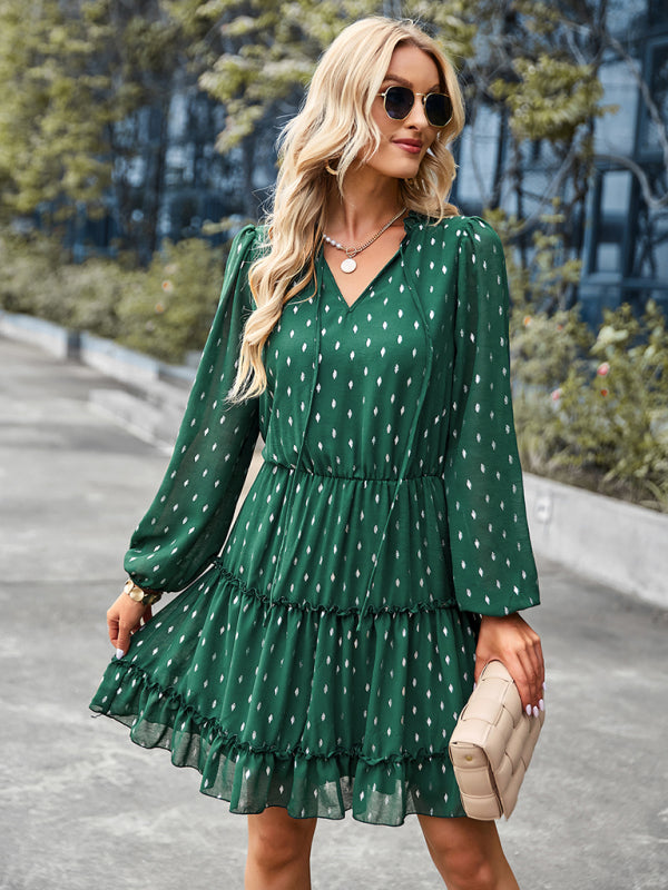 Printed Tiered Midi Dress