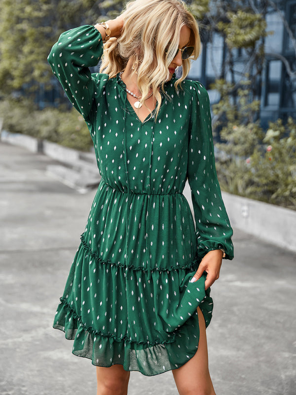 Printed Tiered Midi Dress