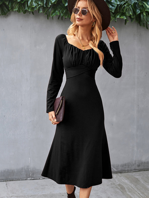 Long Sleeve Square Neck Dress