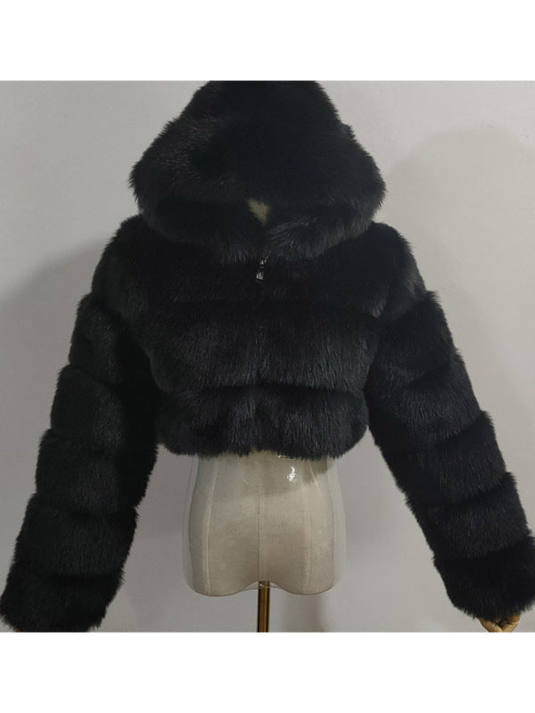 Hooded Faux-Fur Coat