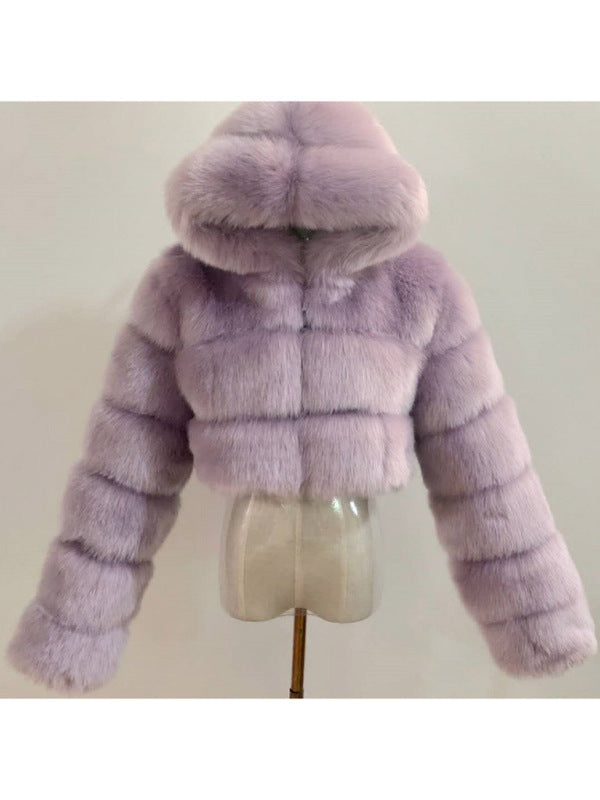 Hooded Faux-Fur Coat