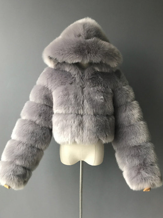 Hooded Faux-Fur Coat