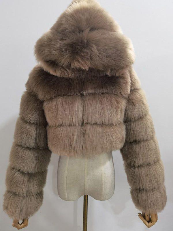 Hooded Faux-Fur Coat