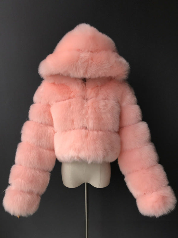 Hooded Faux-Fur Coat