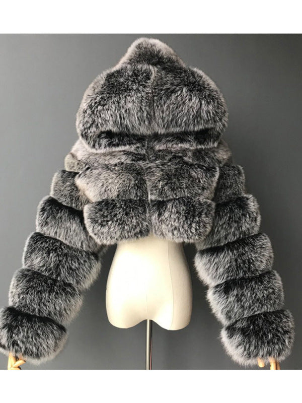 Hooded Faux-Fur Coat