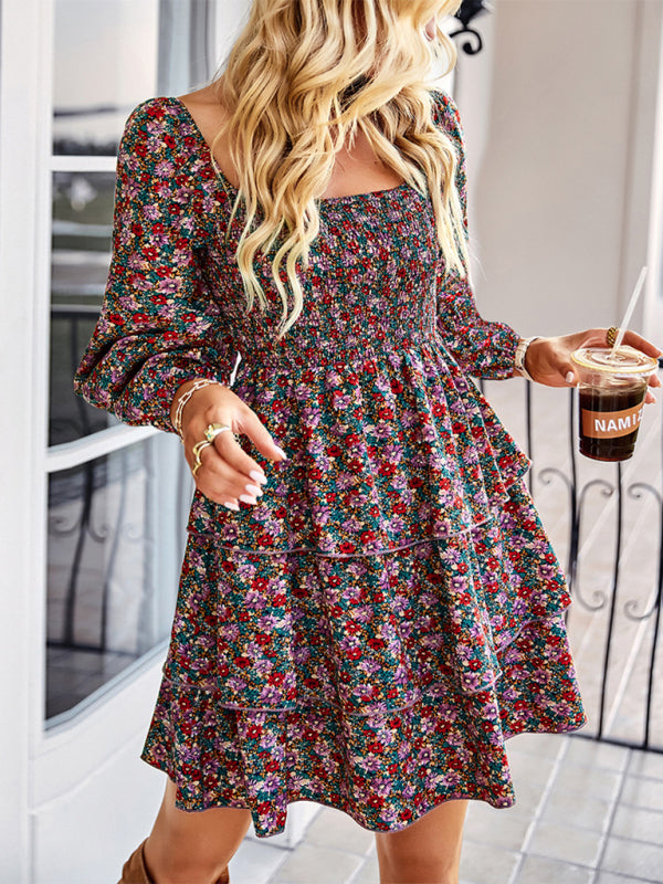 Smocked Long Sleeve Dress