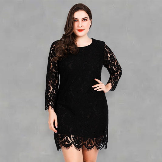 Plus Size Lace Sheath Dress