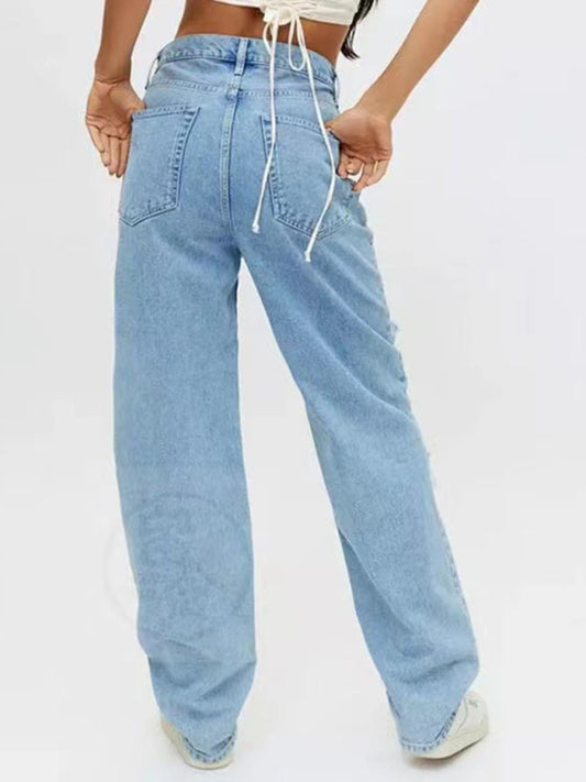 Loose Cut Out Denim Jeans