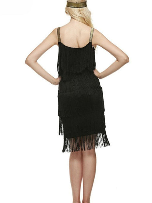 Tiered Fringe Slip Dress