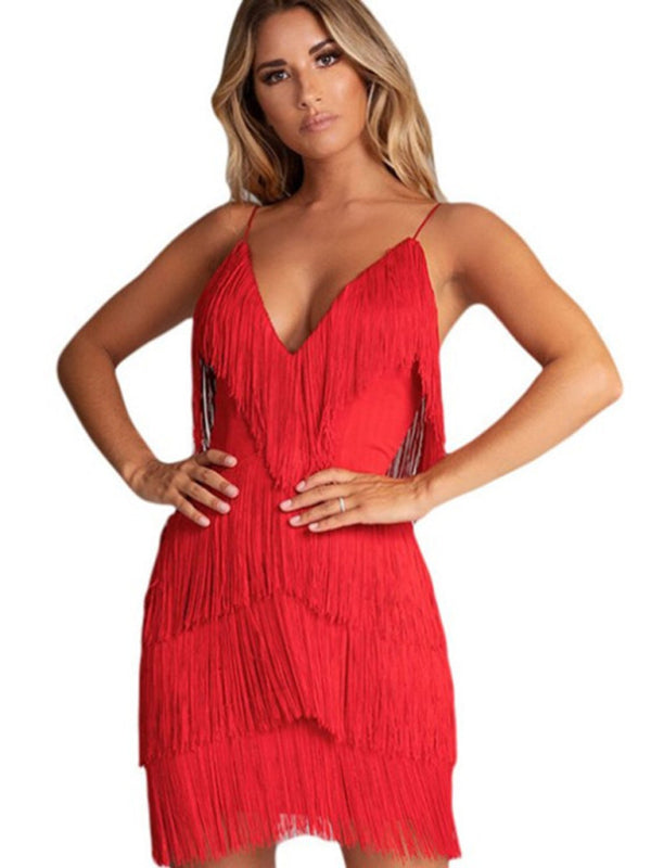 Tassel V-Neck Dress