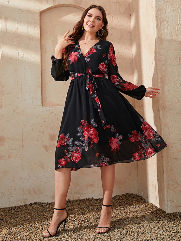 Plus Size Maxi V-neck Dress