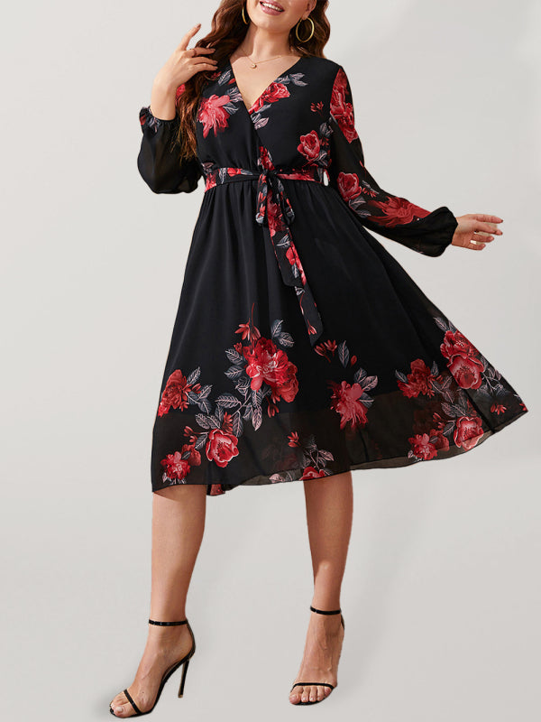 Plus Size Maxi V-neck Dress