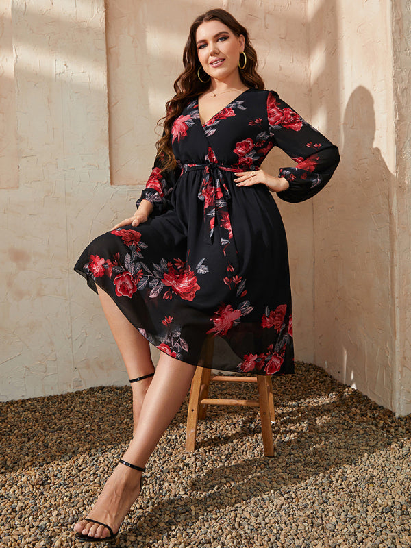 Plus Size Maxi V-neck Dress