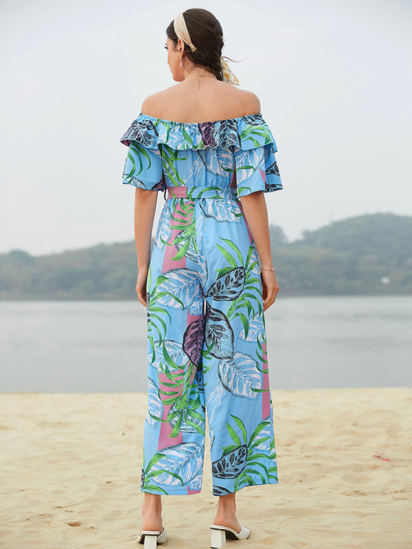 Printed Off-The-Shoulder Jumpsuit